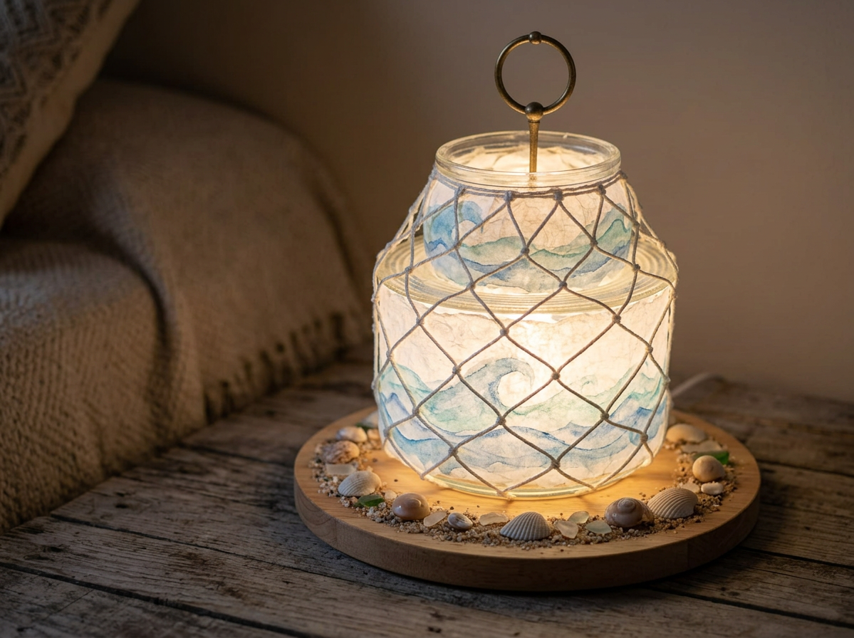 Coastal bedside lamp after Crafty AI